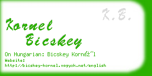 kornel bicskey business card